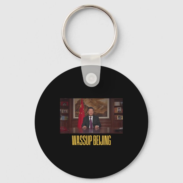 Xi Jinping Wup Beijing Funny Meme Face Giga Xi Chi Keychain (Front)