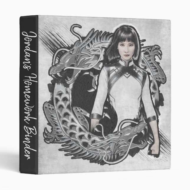 Xialing Dragon Watercolor 3 Ring Binder (Front/Spine)
