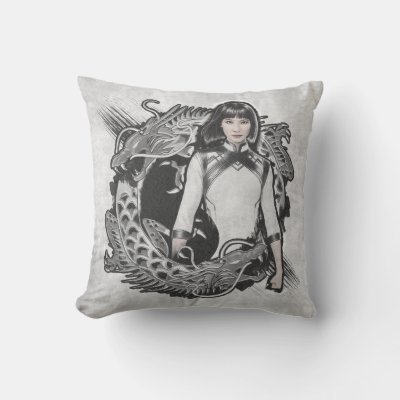 Xialing Dragon Watercolor Throw Pillow