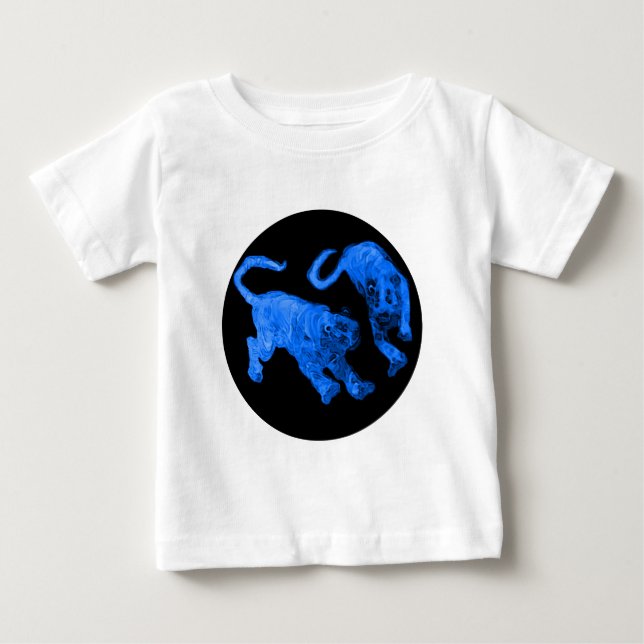 Xian China 2002 Blue Ghost Tigers Black Circle Tra Baby T-Shirt (Front)