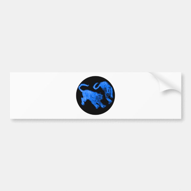 Xian China 2002 Blue Ghost Tigers Black Circle Tra Bumper Sticker (Front)