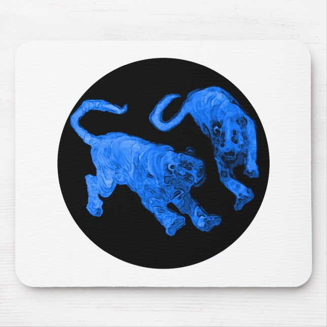 Xian China 2002 Blue Ghost Tigers Black Circle Tra Mouse Pad (Front)