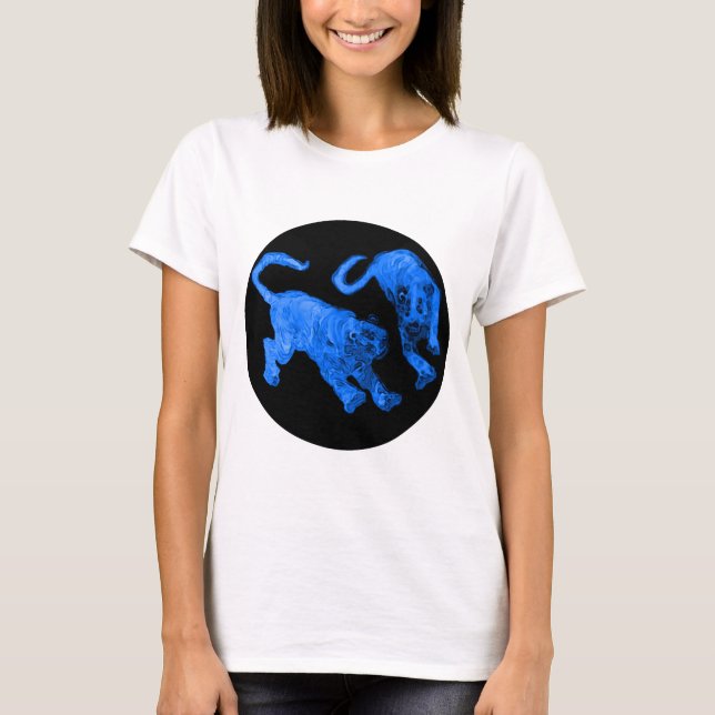 Xian China 2002 Blue Ghost Tigers Black Circle Tra T-Shirt (Front)