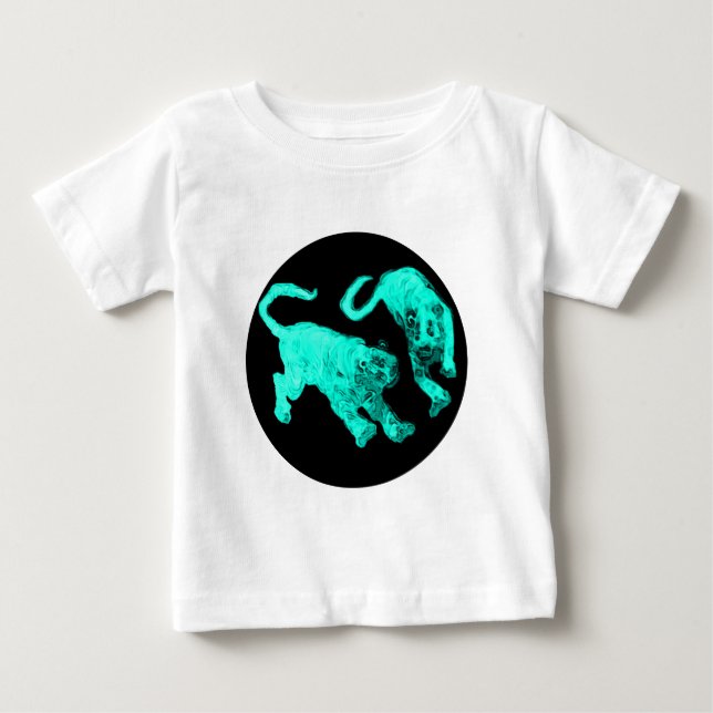 Xian China 2002 Cyan Ghost Tigers Black Circle Tra Baby T-Shirt (Front)