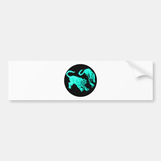 Xian China 2002 Cyan Ghost Tigers Black Circle Tra Bumper Sticker (Front)