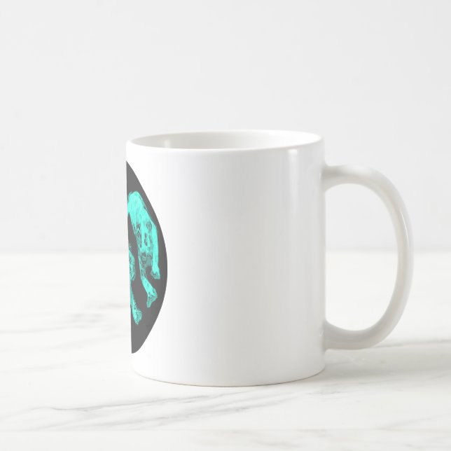 Xian China 2002 Cyan Ghost Tigers Black Circle Tra Coffee Mug (Right)