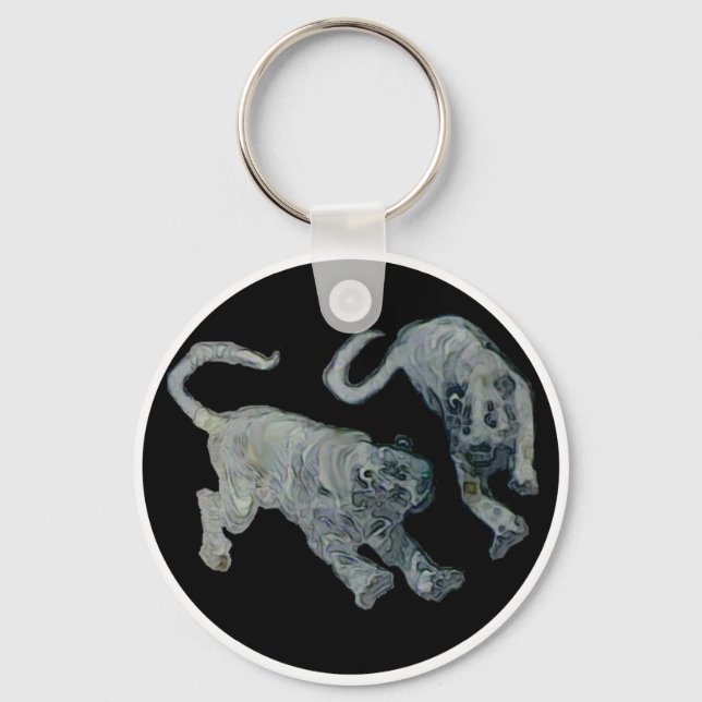 Xian China 2002 Ghost Tigers Black Circle Transp T Keychain (Front)