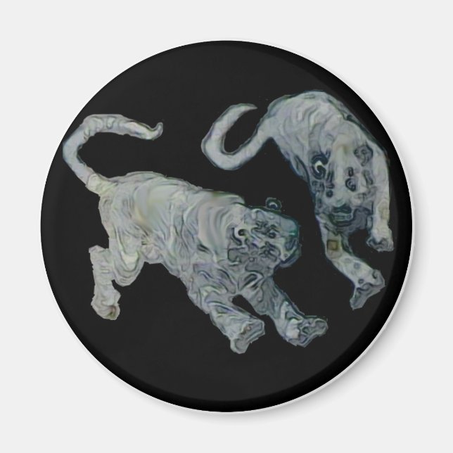 Xian China 2002 Ghost Tigers Black Circle Transp T Magnet (Front)