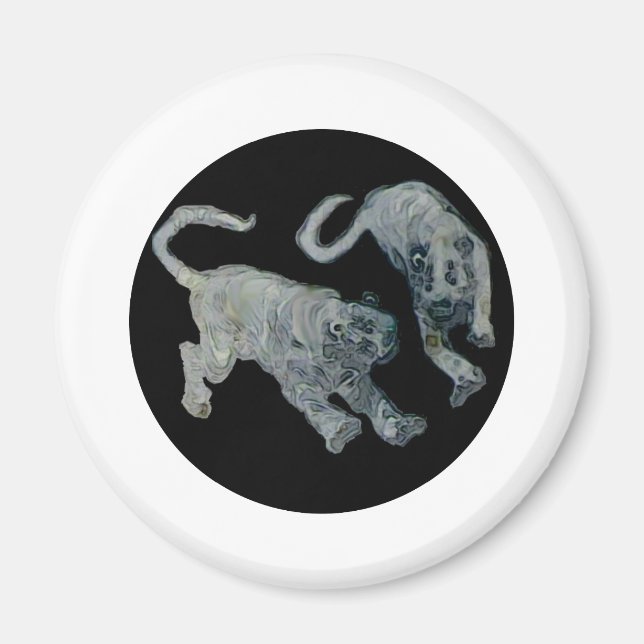 Xian China 2002 Ghost Tigers Black Circle Transp T Magnet (Front)