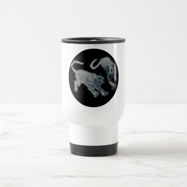 Xian China 2002 Ghost Tigers Black Circle Transp T Travel Mug (Center)