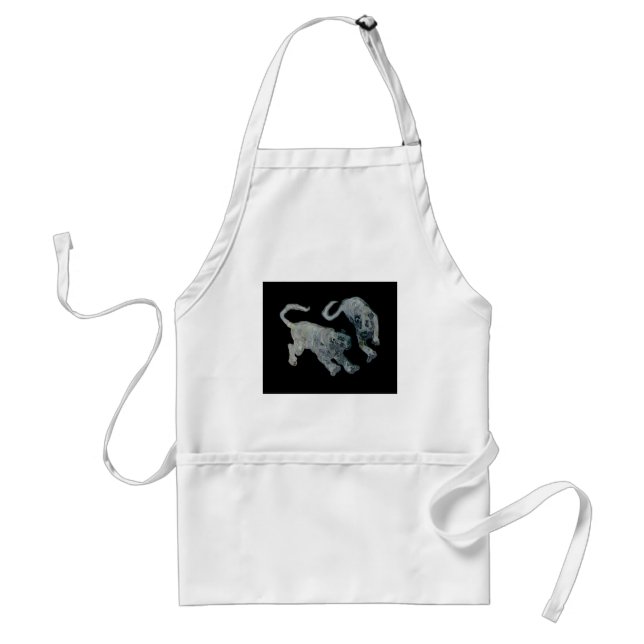 Xian China 2002 Ghost Tigers Black Square Tran Adult Apron (Front)