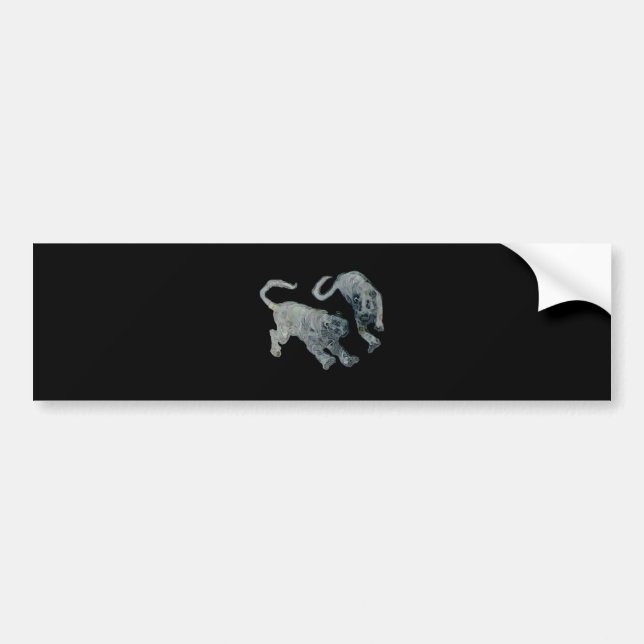 Xian China 2002 Ghost Tigers Black Square Tran Bumper Sticker (Front)