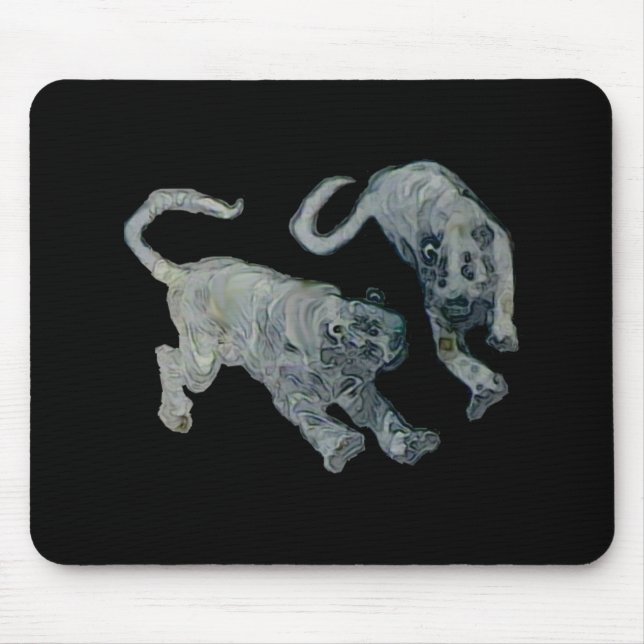 Xian China 2002 Ghost Tigers Black Square Tran Mouse Pad (Front)