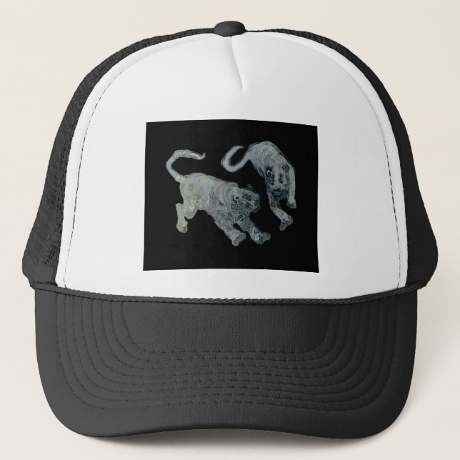 Xian China 2002 Ghost Tigers Black Square Tran Trucker Hat (Front)