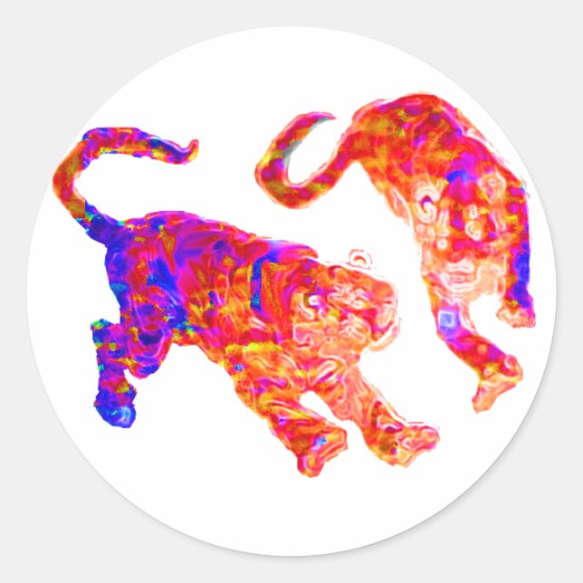 Xian China 2002  Ghost Tigers Hot & Cold Transp Th Classic Round Sticker (Front)