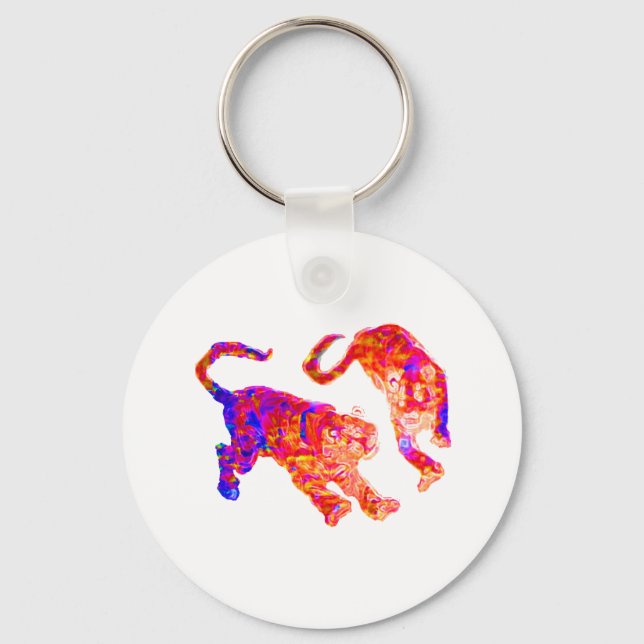 Xian China 2002  Ghost Tigers Hot & Cold Transp Th Keychain (Front)