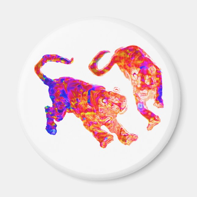 Xian China 2002  Ghost Tigers Hot & Cold Transp Th Magnet (Front)