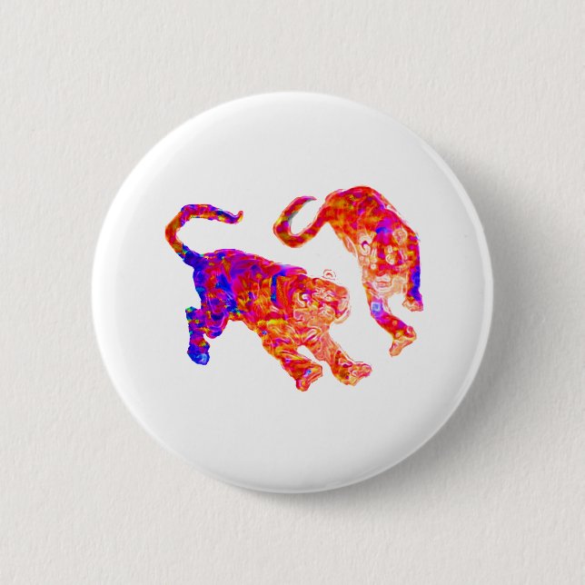 Xian China 2002  Ghost Tigers Hot & Cold Transp Th Pinback Button (Front)