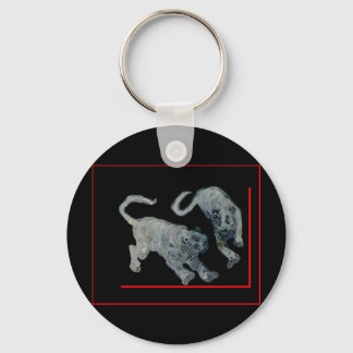 Xian China 2002 Ghost Tigers Red Boarder The MUSEU Keychain