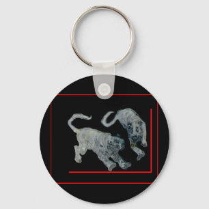 Xian China 2002 Ghost Tigers Red Boarder The MUSEU Keychain