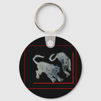 Xian China 2002 Ghost Tigers Red Boarder The MUSEU Keychain