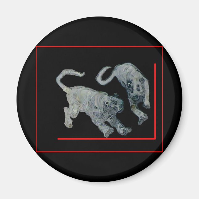 Xian China 2002 Ghost Tigers Red Boarder The MUSEU Magnet (Front)