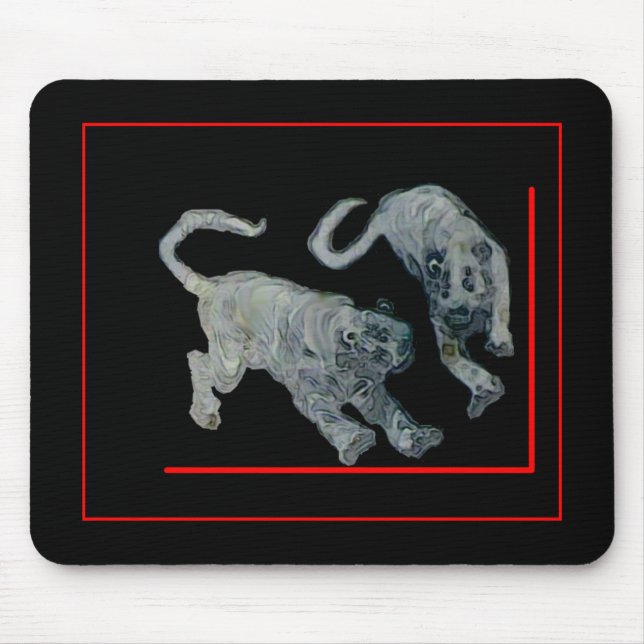 Xian China 2002 Ghost Tigers Red Boarder The MUSEU Mouse Pad (Front)
