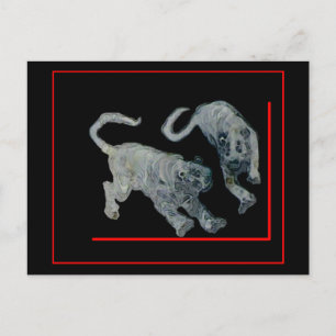 Xian China 2002 Ghost Tigers Red Boarder The MUSEU Postcard