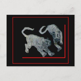 Xian China 2002 Ghost Tigers Red Boarder The MUSEU Postcard