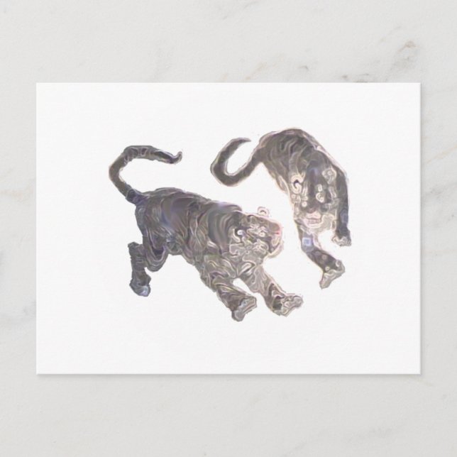 Xian China 2002  Ghost Tigers White Circle Transp Postcard (Front)