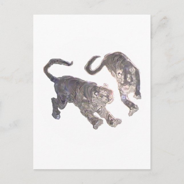 Xian China 2002  Ghost Tigers White Circle Transp Postcard (Front)