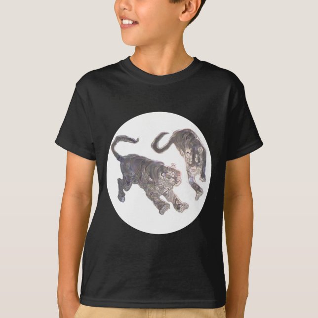 Xian China 2002  Ghost Tigers White Circle Transp T-Shirt (Front)