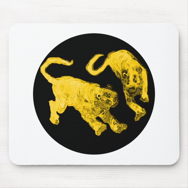 Xian China 2002 Gold Ghost Tigers Black Circle Tra Mouse Pad (Front)