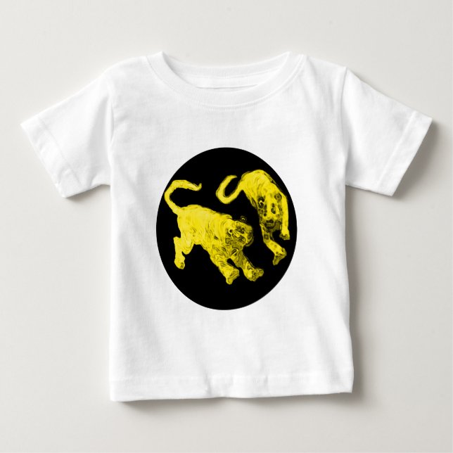 Xian China 2002 Yellow Ghost Tigers Black Circle T Baby T-Shirt (Front)