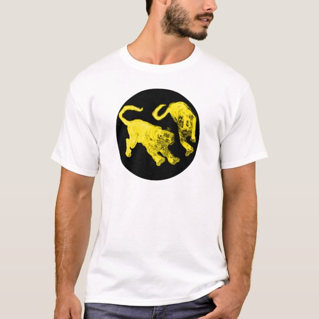 Xian China 2002 Yellow Ghost Tigers Black Circle T T-Shirt (Front)