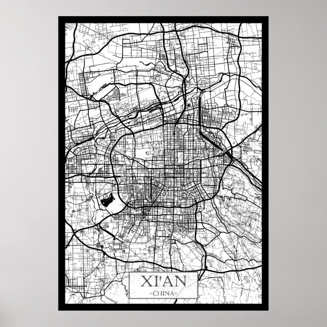Xi'An China Map Poster (Front)