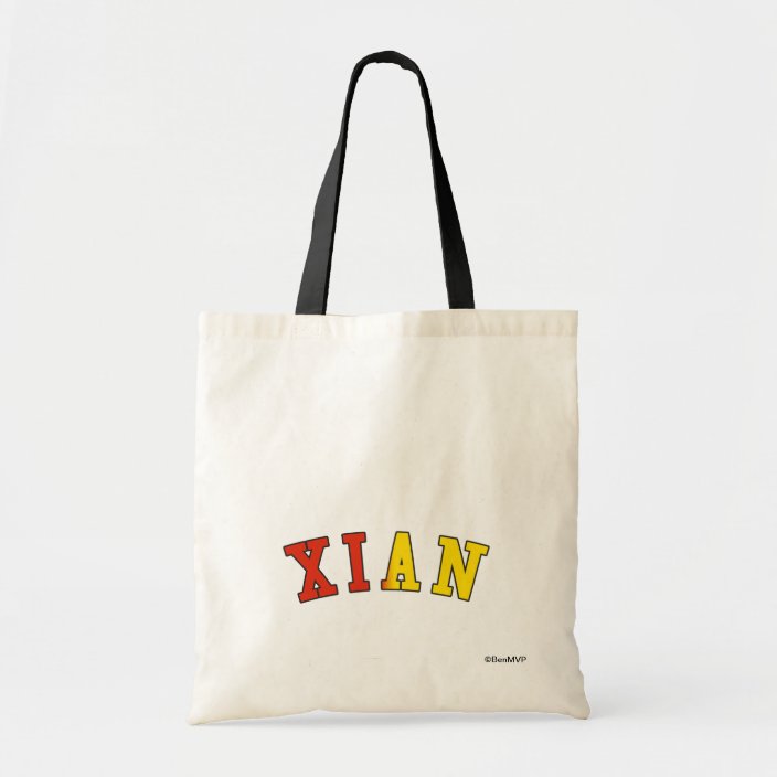 Xian in China National Flag Colors Canvas Bag