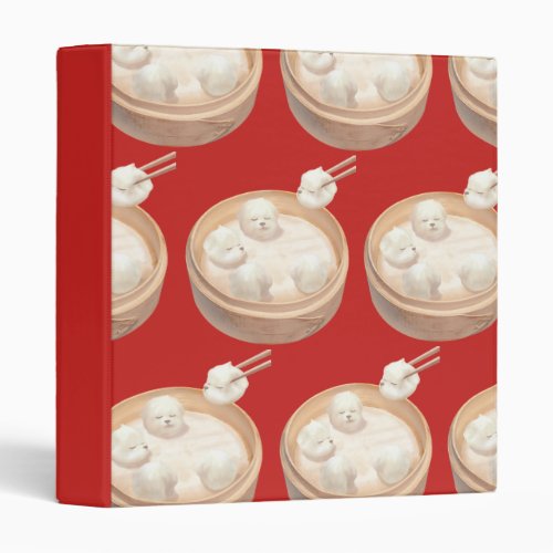 Xiao Long Bao Cute Illustration 3 Ring Binder