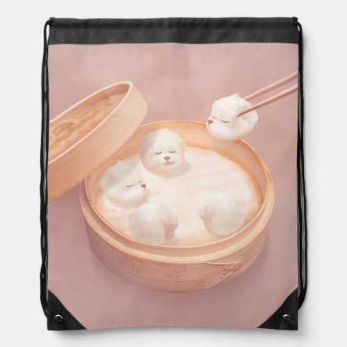 Xiao Long Bao Cute Illustration Drawstring Bag