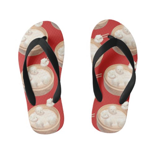 Xiao Long Bao Cute Illustration Kids Flip Flops