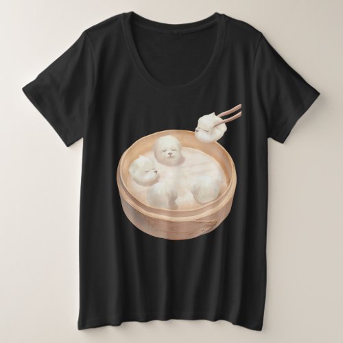 Xiao Long Bao Cute Illustration Plus Size T_Shirt