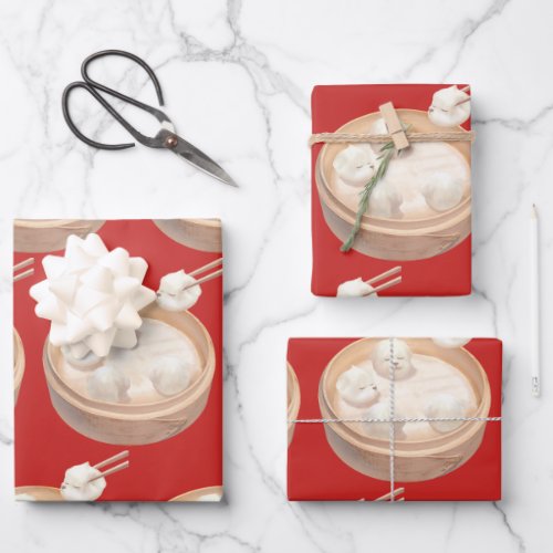 Xiao Long Bao Cute Illustration Wrapping Paper Sheets