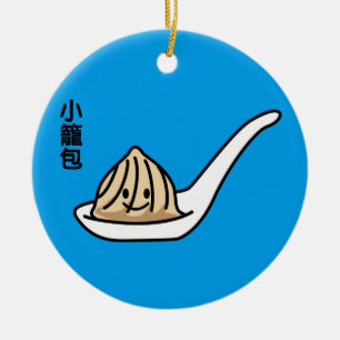 Xiaolongbao Chinese Soup Dumpling Dim Sum Bun Ceramic Ornament