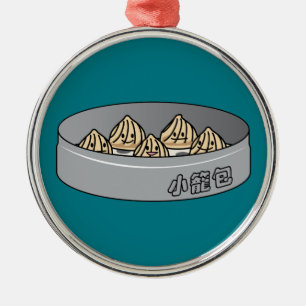 Xiaolongbao Chinese Soup Dumpling Dim Sum Bun Metal Ornament