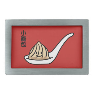 Xiaolongbao Chinese Soup Dumpling Dim Sum Bun Rectangular Belt Buckle