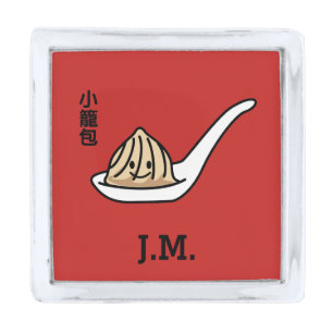 Xiaolongbao Chinese Soup Dumpling Dim Sum Bun Silver Finish Lapel Pin