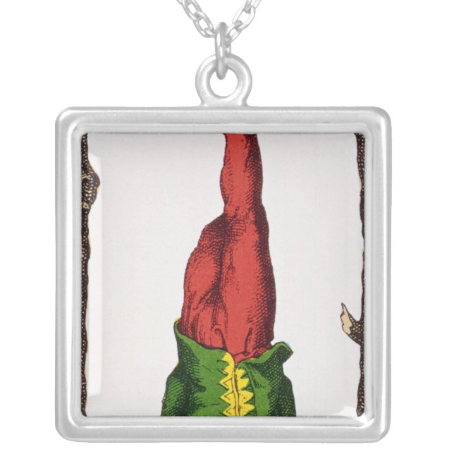 XII The Hanged Man, tarot card Silver Plated Necklace (Front)