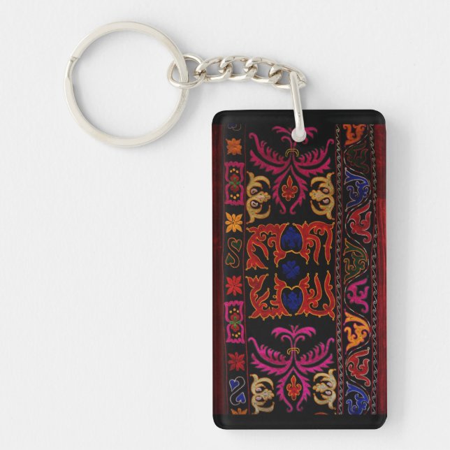 Xinjiang Embroidery Geometric Keychain (Front)