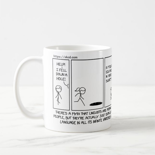 xkcd linguist humor - Georgetown OLE Coffee Mug (Left)