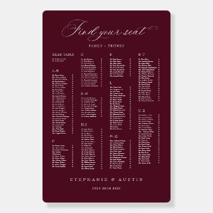 XL Arch Seating Chart Wedding Reception Table Sign